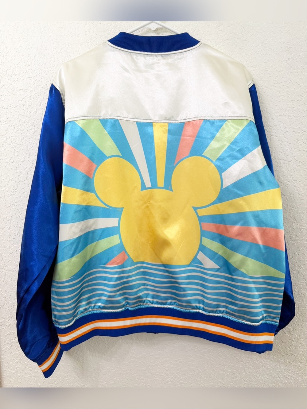 DISNEY Mickey Mouse SUNSET Varsity Bomber Jacket Size XL